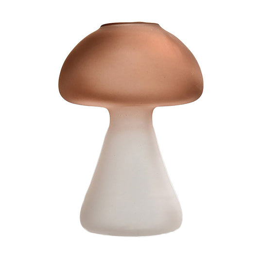 Mushroom Shaped Frosted Glass Vase